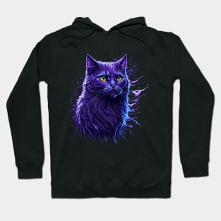 Purple Cat Splash Art Hoodie